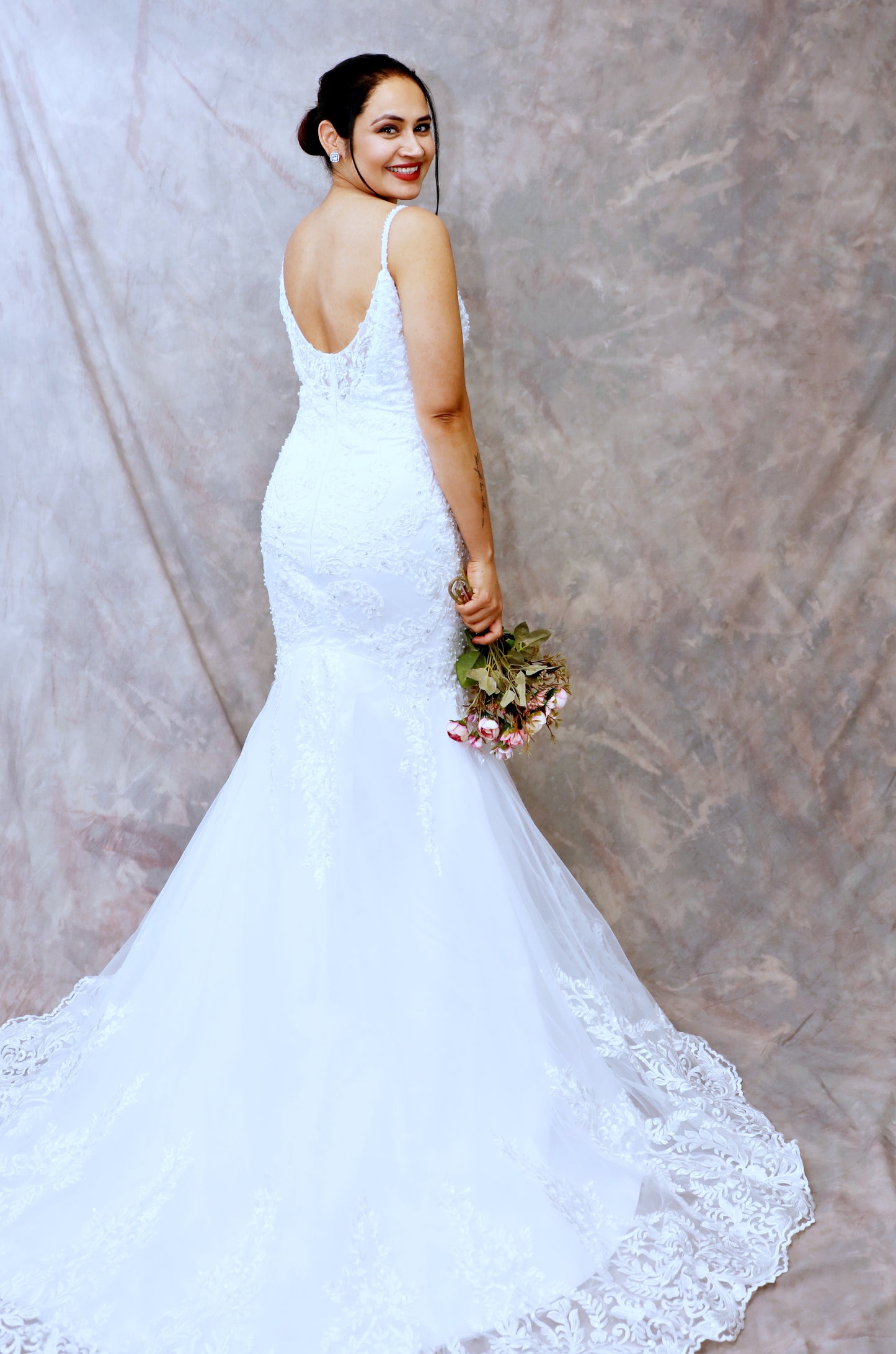 Mermaid Style White Bridal Dress