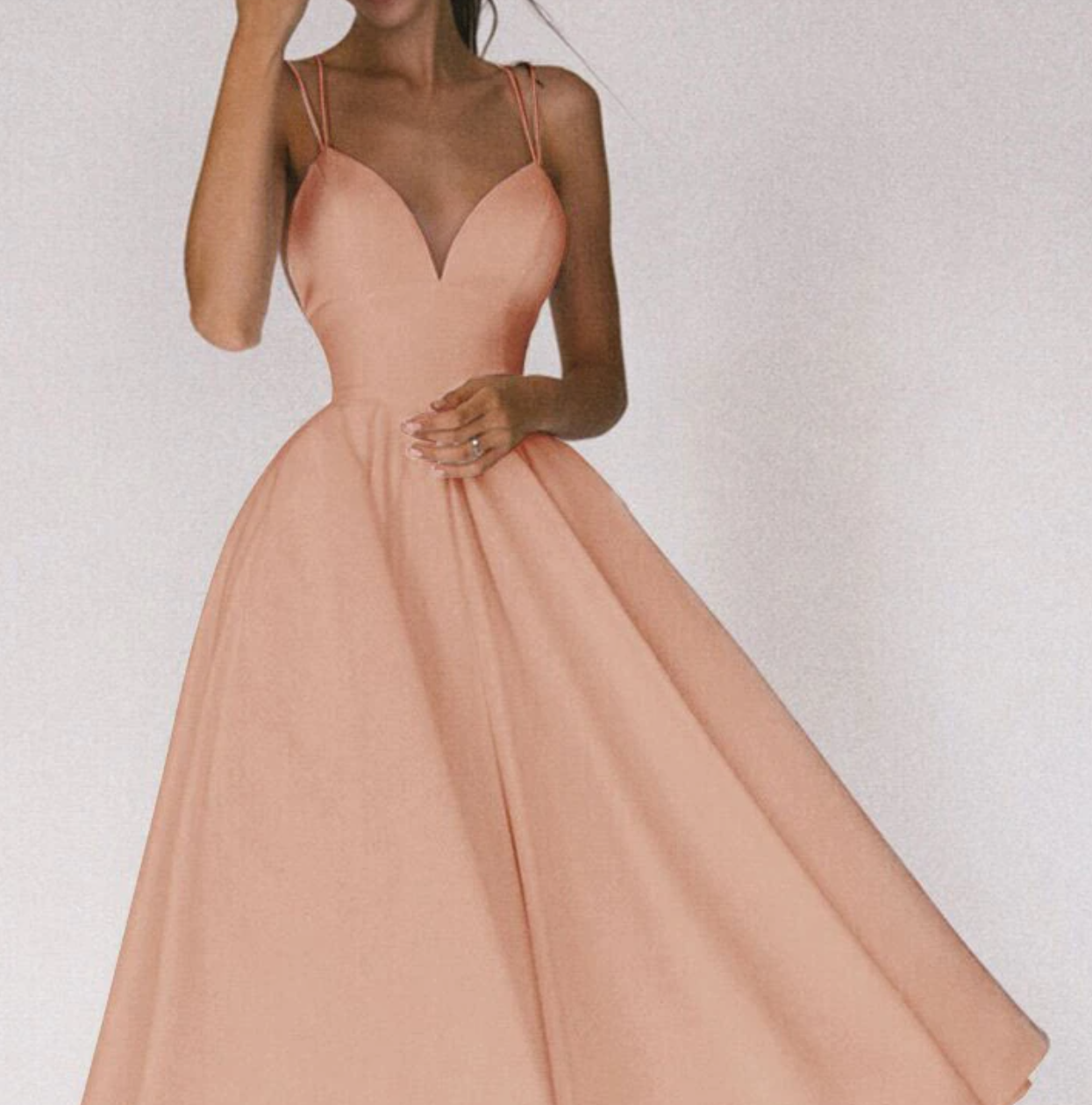 A line Dress in Pastel Pink Color