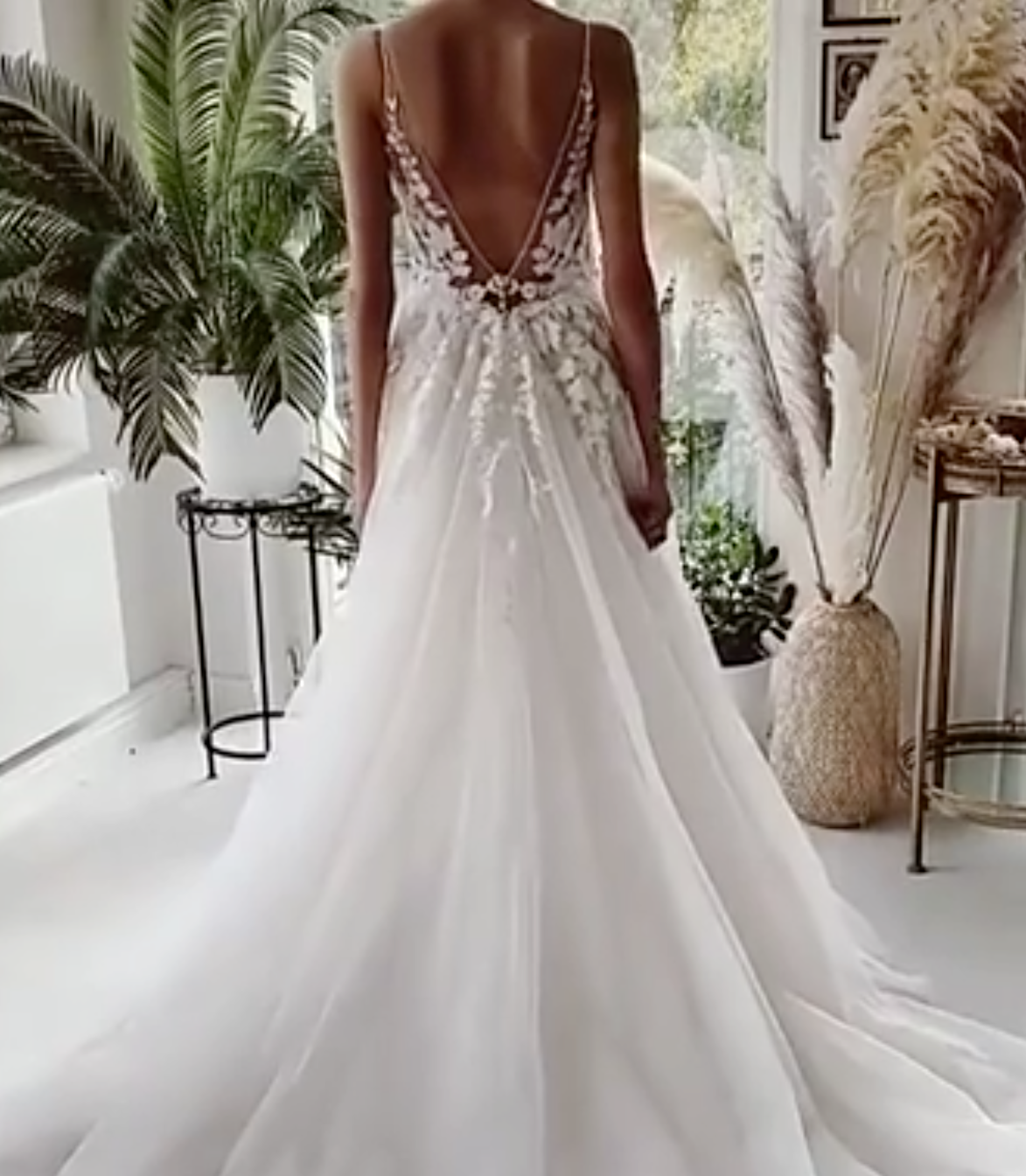 Slick design for Bridal Dress with strips