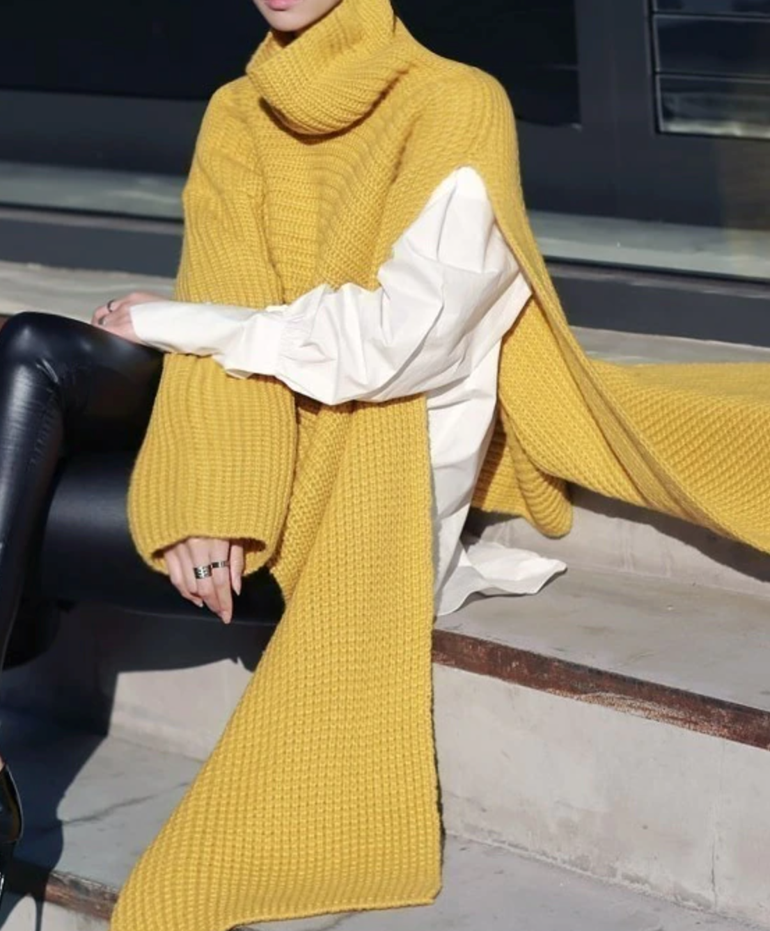 Irregular Sweater Female Turtleneck Batwing Sleeve